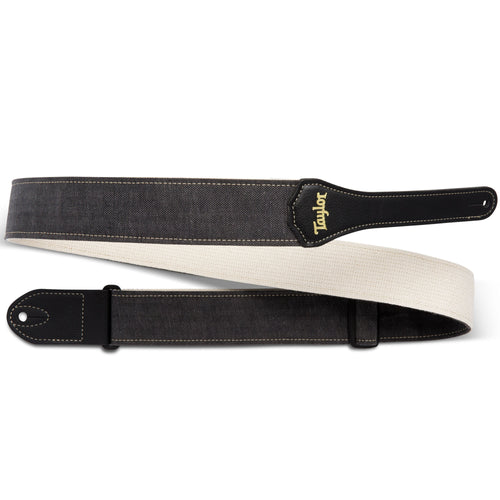 Taylor Vegan Guitar Strap, Herringbone Hemp Cotton, Black