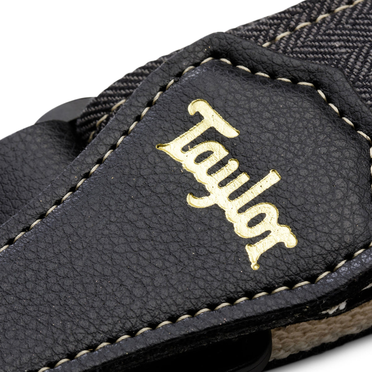 Taylor Vegan Guitar Strap, Herringbone Hemp Cotton, Black
