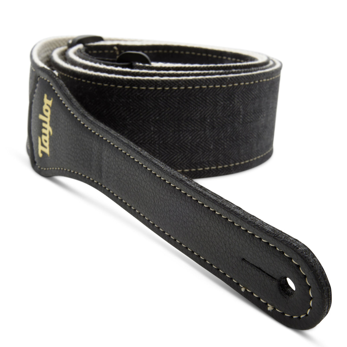Taylor Vegan Guitar Strap, Herringbone Hemp Cotton, Black