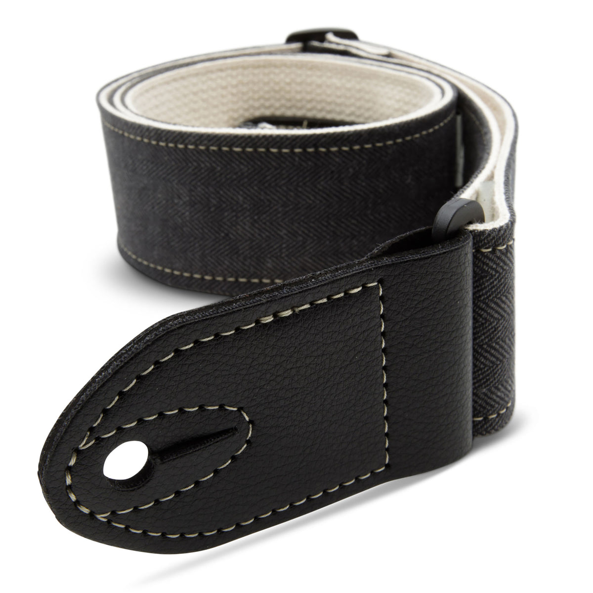 Taylor Vegan Guitar Strap, Herringbone Hemp Cotton, Black