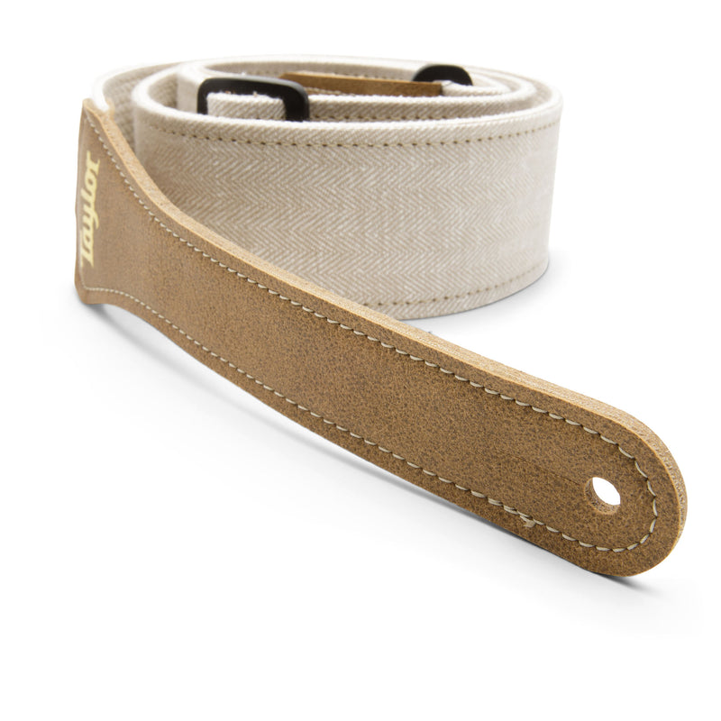 Taylor Vegan Guitar Strap, Herringbone Hemp Cotton, White