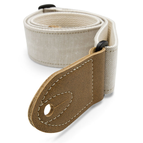 Taylor Vegan Guitar Strap, Herringbone Hemp Cotton, White