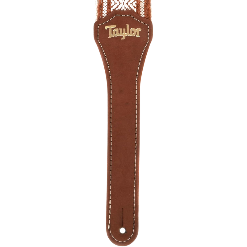 Taylor Academy Strap, Jacquard Cotton, 2 Inch, White/Brown
