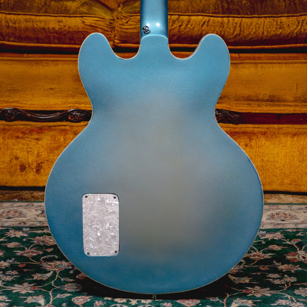 1966 Gibson EB-2D Bass Guitar, Sky Blue Burst Refin w/ HSC - Used