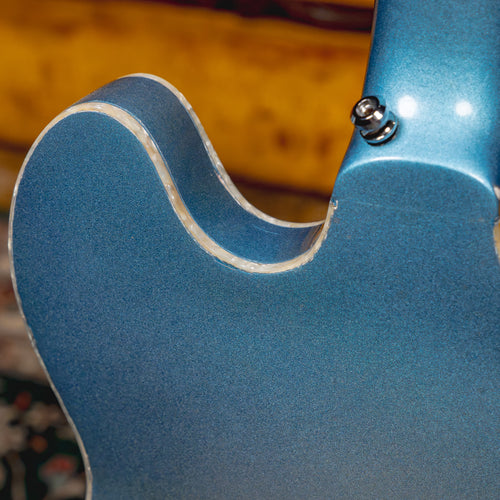 1966 Gibson EB-2D Bass Guitar, Sky Blue Burst Refin w/ HSC - Used