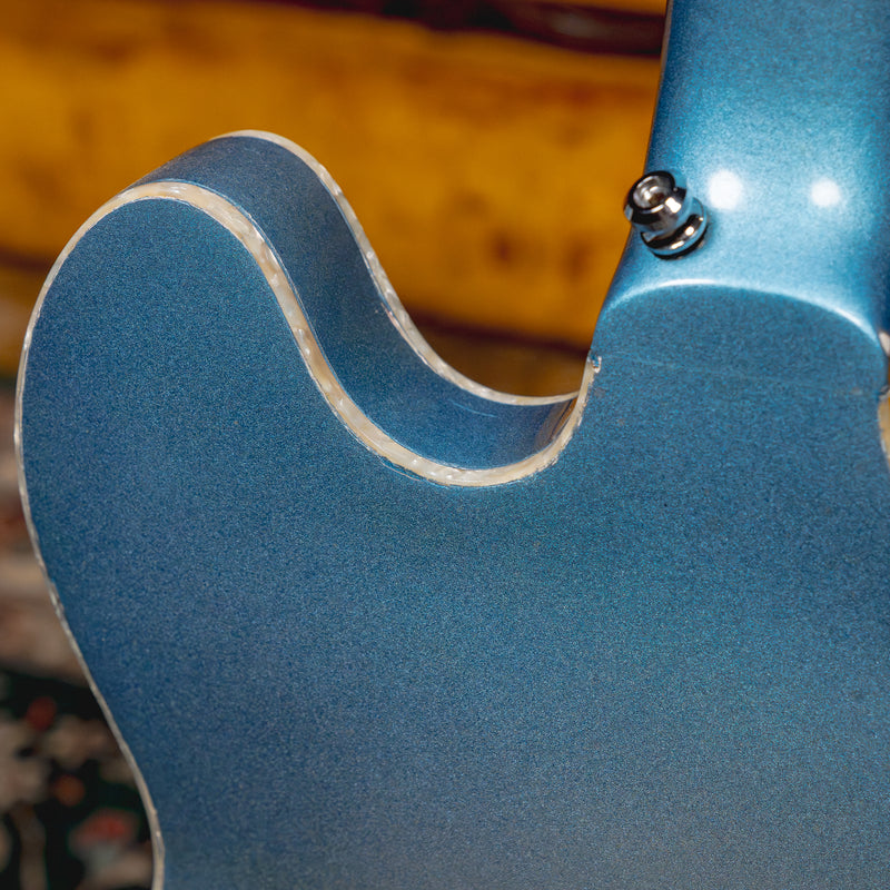 1966 Gibson EB-2D Bass Guitar, Sky Blue Burst Refin w/ HSC - Used