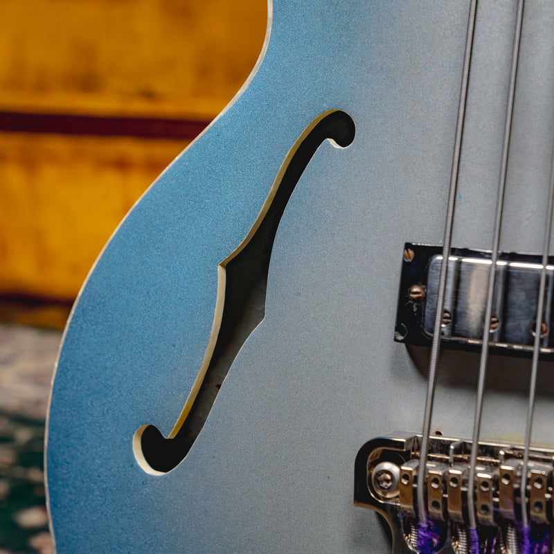 1966 Gibson EB-2D Bass Guitar, Sky Blue Burst Refin w/ HSC - Used