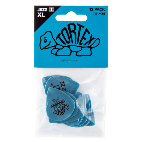 Dunlop Tortex Jazz III XL Pick 1.0mm, 12 Pack