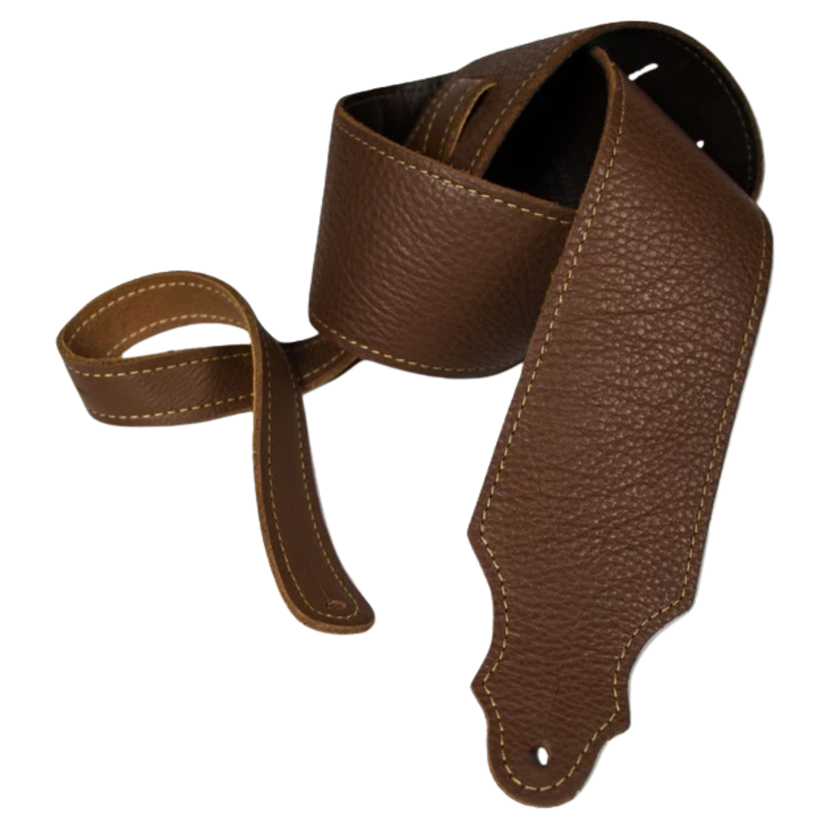 Franklin Strap 3" Purist Glove Leather Guitar Strap, Caramel w/ Gold Stitching