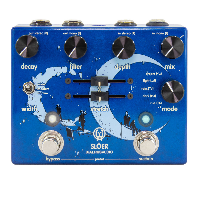 Walrus Audio Sloer Stereo Ambient Reverb Effect Pedal, Blue