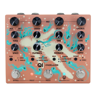 Walrus Audio Qi Etherealizer Stereo Multi Effect Pedal, Terracotta