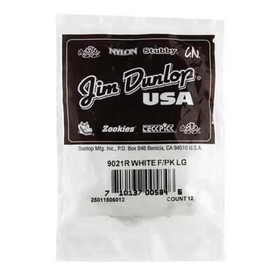 Dunlop White Large Finger Pick, 12 Pack