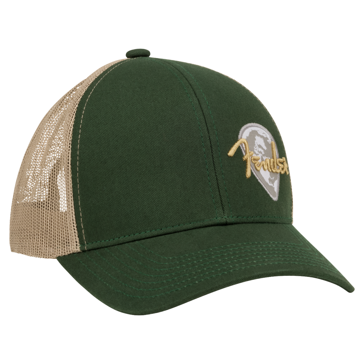 Fender Globe Pick Patch Hat, Green Khaki