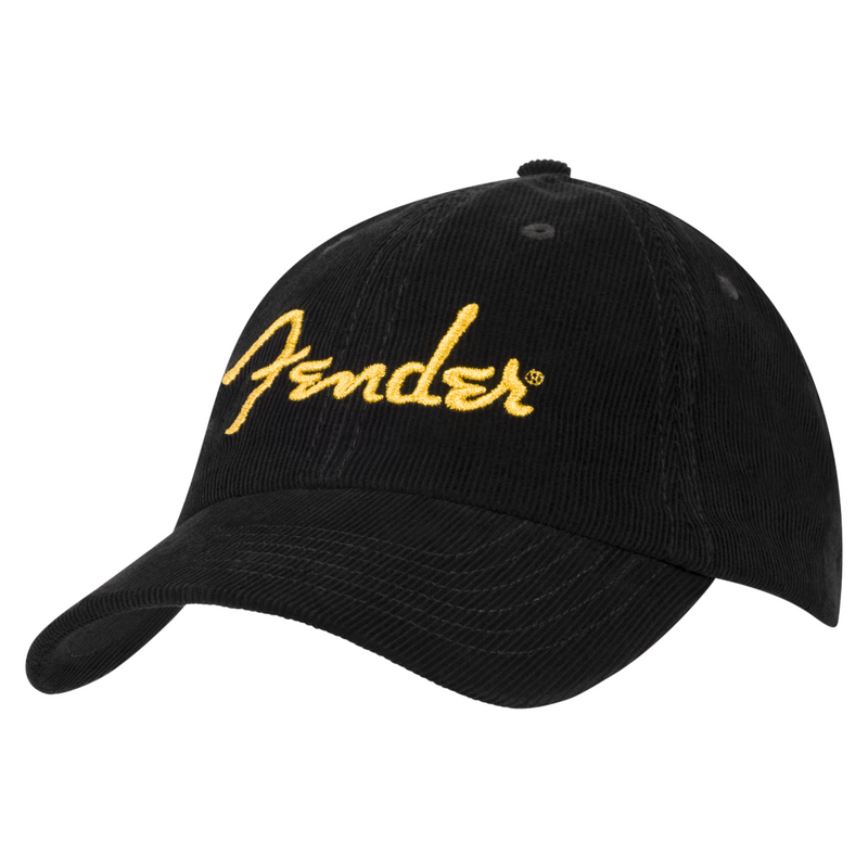 Fender Corduroy Baseball Hat, Black