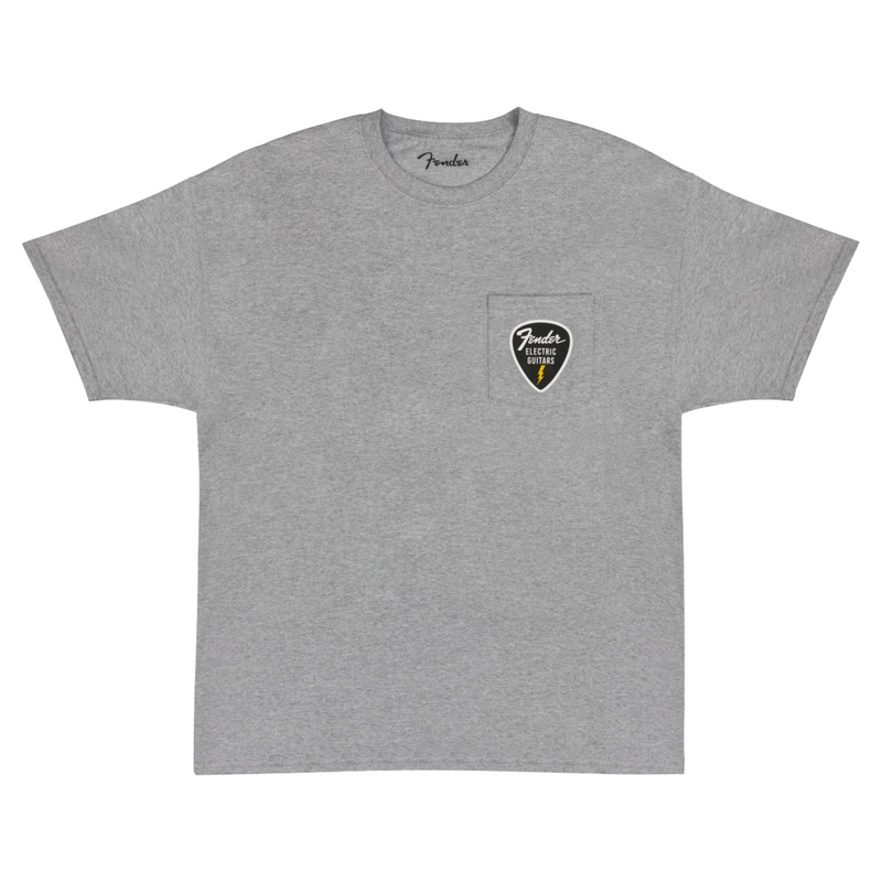 Fender Pick Patch Pocket Tee Shirt, Athletic Grey