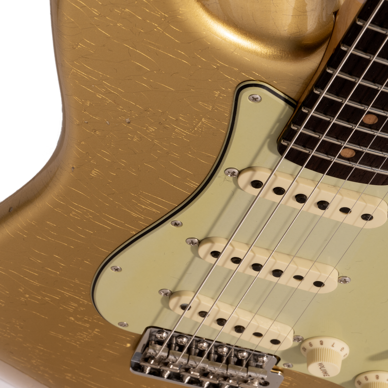 Fender Custom Shop Limited '64 Stratocaster Electric Guitar Journeyman Relic, Aztec Gold