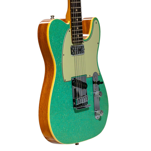 Fender Custom Shop Limited Dual Stack HS Telecaster DLX Closet Classic Electric Guitar, Seafoam Sparkle