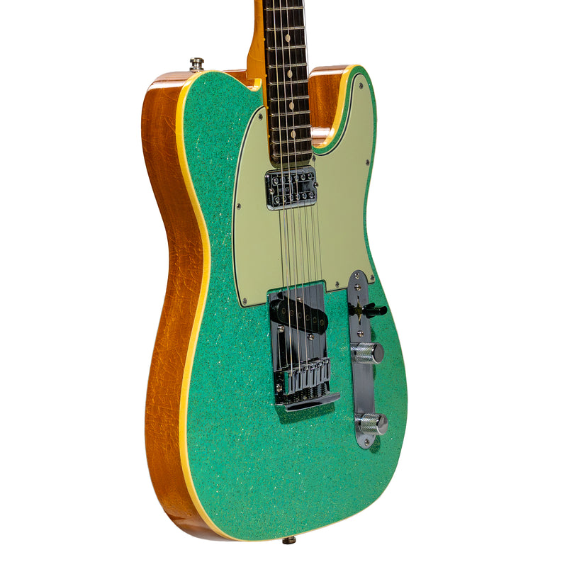 Fender Custom Shop Limited Dual Stack HS Telecaster DLX Closet Classic Electric Guitar, Seafoam Sparkle
