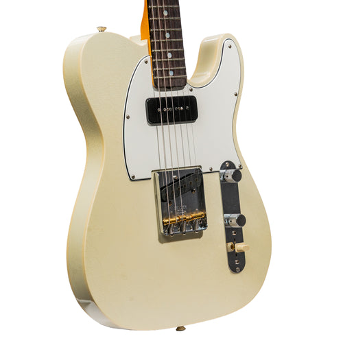 Fender Custom Shop Double Esquire Deluxe Closet Classic Electric Guitar, Aged Olympic White