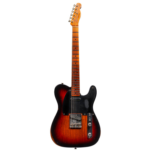 Fender Custom Shop '52 Telecaster Relic Electric Guitar, Dark Faded Aged Antique Burst