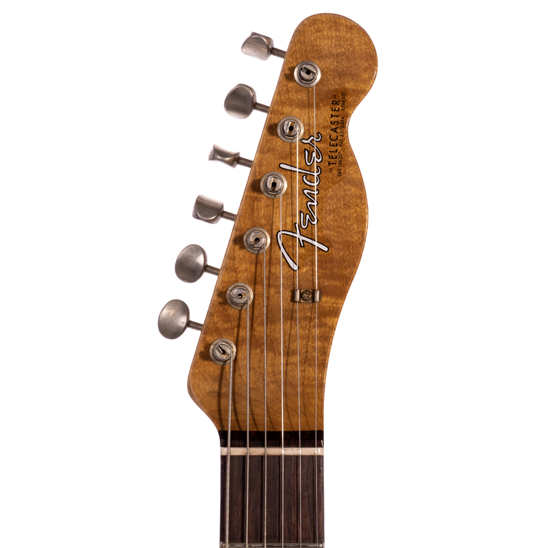 Fender Custom Shop P-90 Mahogany Telecaster Journeyman Relic, Aged Firemist Red Top Natural Back and Sides