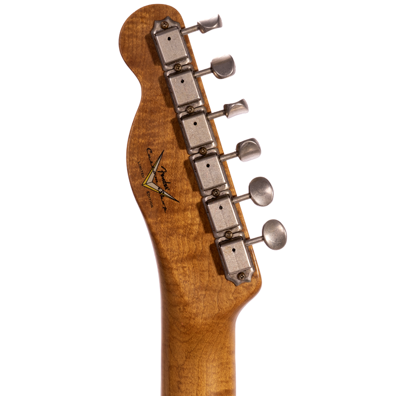 Fender Custom Shop P-90 Mahogany Telecaster Journeyman Relic, Aged Firemist Red Top Natural Back and Sides