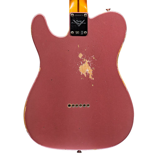 Fender Custom Shop '56 Esquire Relic Electric Guitar, Super Faded Burgundy Mist Metallic