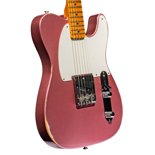 Fender Custom Shop '56 Esquire Relic Electric Guitar, Super Faded Burgundy Mist Metallic