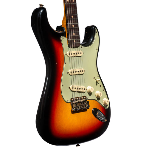 Fender Custom Shop '60 Stratocaster Journeyman Relic Electric Guitar, Bleached 3-Color Sunburst