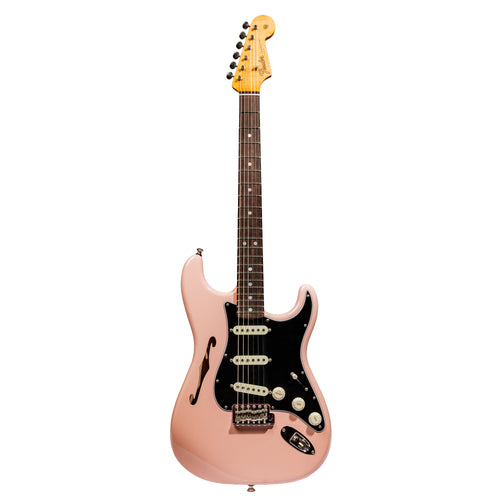 Fender Custom Shop Postmodern Thinline Stratocaster DLX Closet Classic Electric Guitar, Aged Shell Pink