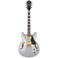 Ibanez Artcore AS73GMSF Semi-Hollow Electric Guitar, Moonstone Silver Flat