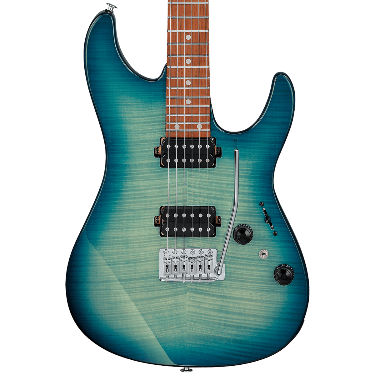 Ibanez AZ24S1FTXB Standard Electric Guitar, Transparent Turquoise Burst