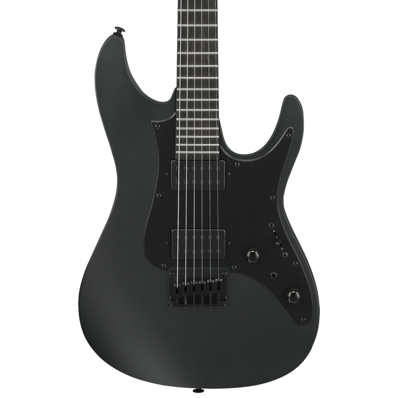 Ibanez AZ Iron Label 6 String Electric Guitar, Black Flat