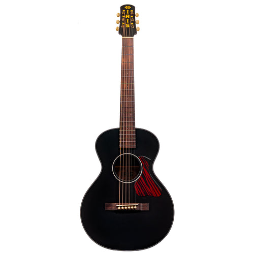 Iris Guitar Company BB Acoustic Guitar, Black Top w/ Firestripe Pickguard