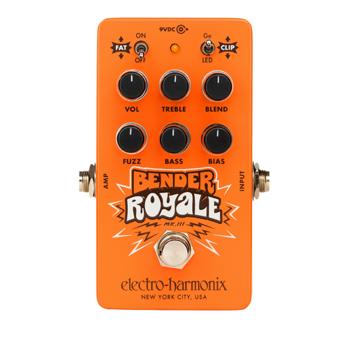 pedal define Electro-Harmonix Bender Royale Fuzz Effect Pedal, Orange