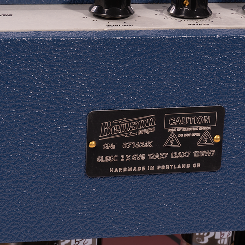 Benson Amps Monarch Reverb+ 1x12 Tube Guitar Combo Amplifier, Blue/Wheat