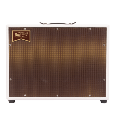 Benson Amps Monarch Reverb+ 1x12 Tube Guitar Combo Amplifier, White/Oxblood