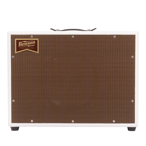 Benson Amps Monarch Reverb+ 1x12 Tube Guitar Combo Amplifier, White/Oxblood