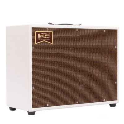 Benson Amps Monarch Reverb+ 1x12 Tube Guitar Combo Amplifier, White/Oxblood