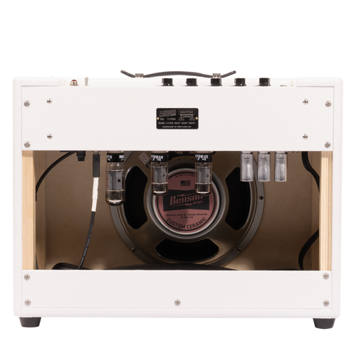 Benson Amps Monarch Reverb+ 1x12 Tube Guitar Combo Amplifier, White/Oxblood