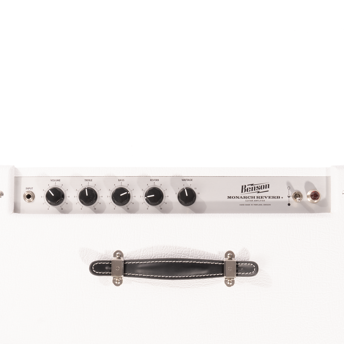 Benson Amps Monarch Reverb+ 1x12 Tube Guitar Combo Amplifier, White/Oxblood