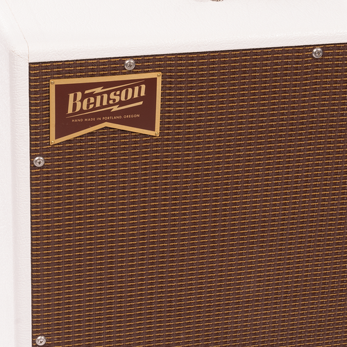 Benson Amps Monarch Reverb+ 1x12 Tube Guitar Combo Amplifier, White/Oxblood
