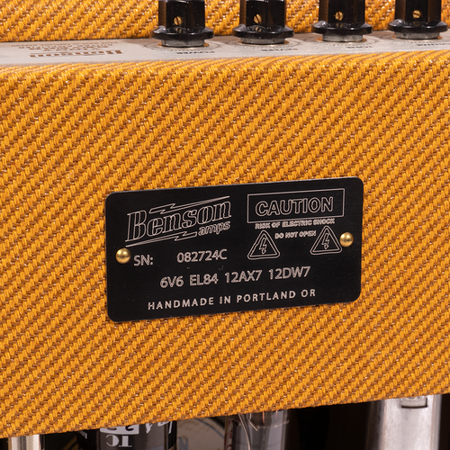 Benson Amps Vinny Reverb 5-Watt Combo Guitar Amp, Aged Tweed Tolex, Oxblood Grille