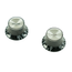 WD Left Hand Bell Knob, Set of 2, Black w/ Silver Top