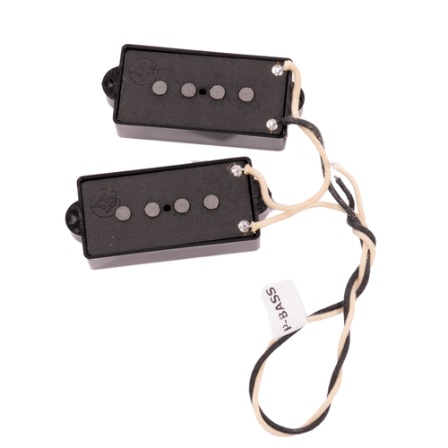 Fralin P Bass Style Bass Guitar Pickup Set, Stock Output, Black Covers