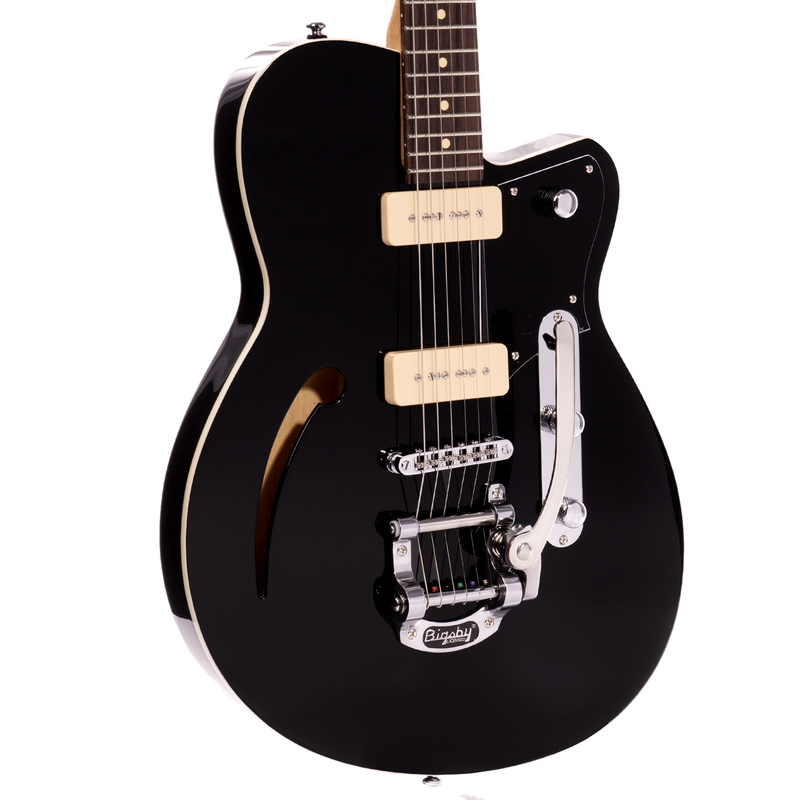 Reverend Club King 290 Electric Guitar with Bigsby, Rosewood Fingerboard, Midnight Black