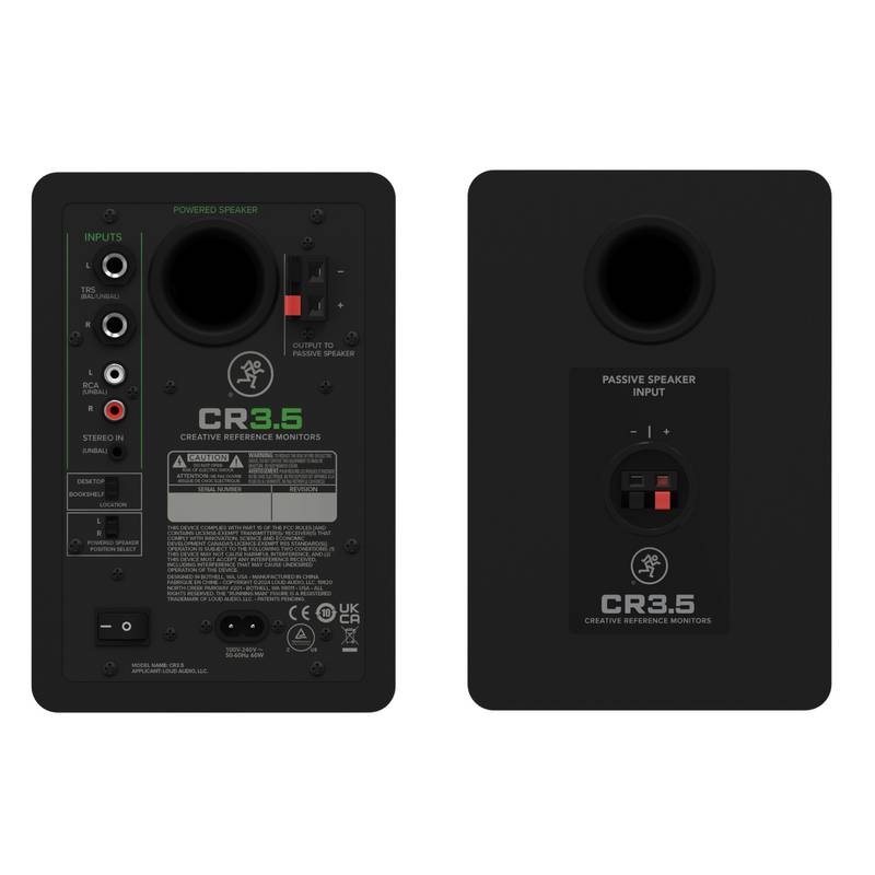 Mackie CR3.5 Creative Reference Studio Monitors, 3.5" Powered w/ Tone Control