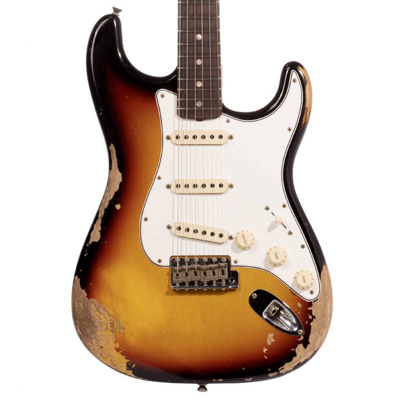 Fender Custom Shop '67 Stratocaster Electric Guitar Heavy Relic, Faded Aged 3-Color Sunburst