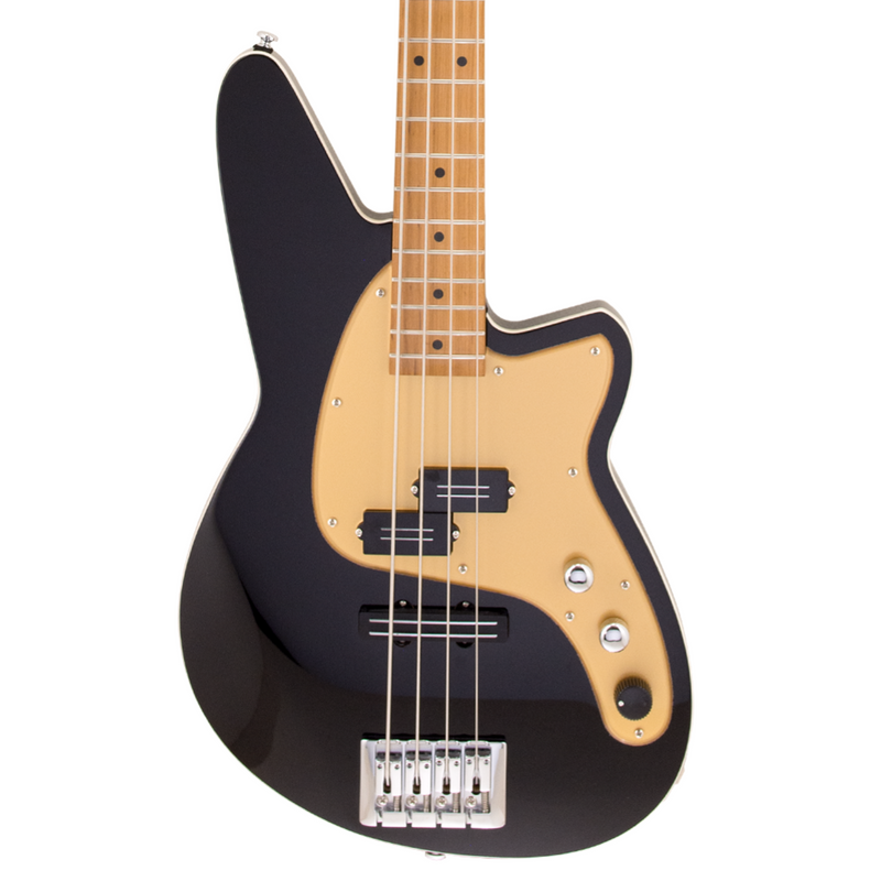 Reverend Decision P Bass Guitar, Roasted Maple Neck & Fingerboard, Midnight Black