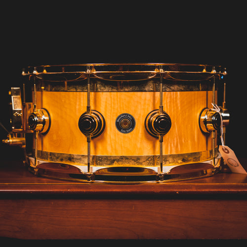 2007 DW Drums Edge Series 7”x14” Snare Drum, Brass/Maple - Used